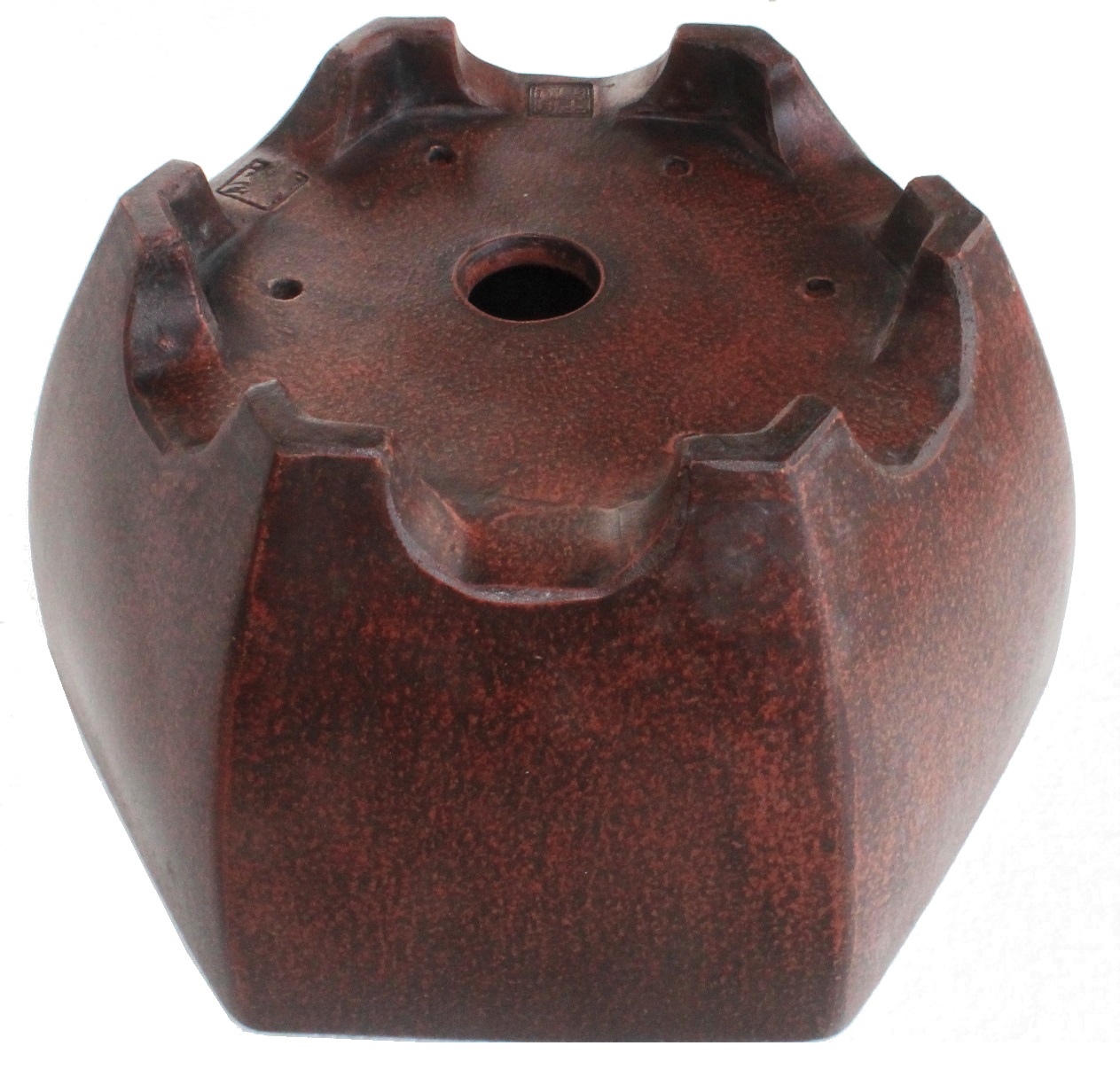 Brown Clay Bonsai Pot - 215mm- Hexagonal - Image 3