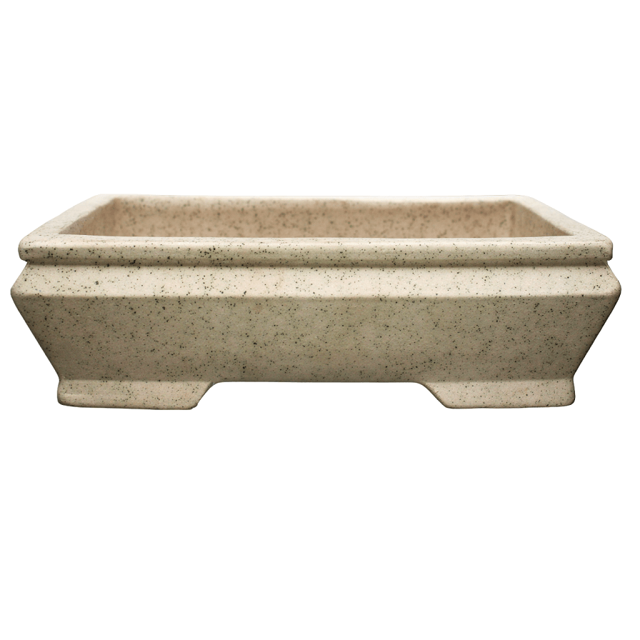 Rectangle Bonsai Pot - White Speckled Clay 165mm - Image 2