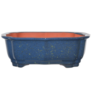 205mm Speckled Blue Glaze Bonsai Pot