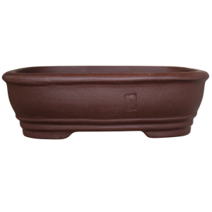 Rounded Rectangle Bonsai Pots with Chinese Writing - 19cm