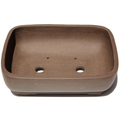 Unglazed Bonsai Pot - Rectangle rounded - (8inch)